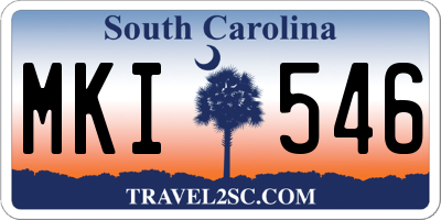 SC license plate MKI546