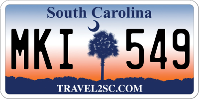 SC license plate MKI549