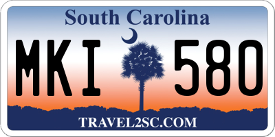 SC license plate MKI580