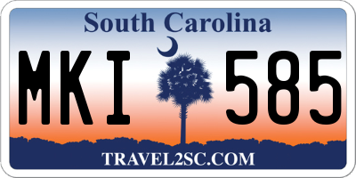 SC license plate MKI585