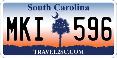 SC license plate MKI596