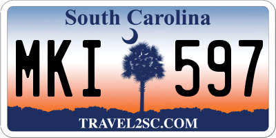 SC license plate MKI597