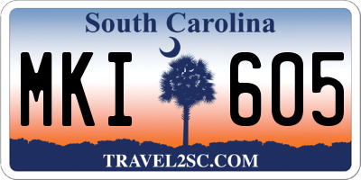 SC license plate MKI605