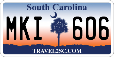 SC license plate MKI606