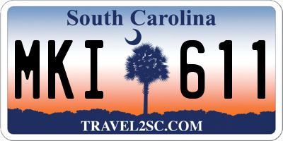 SC license plate MKI611