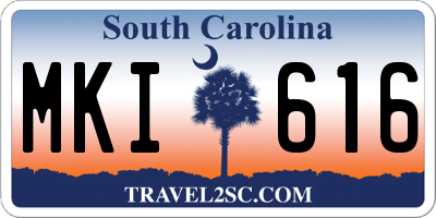 SC license plate MKI616