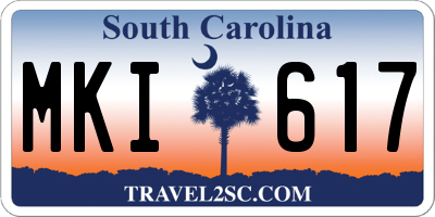 SC license plate MKI617