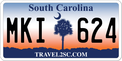 SC license plate MKI624