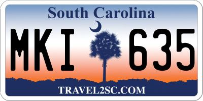 SC license plate MKI635