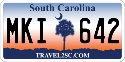 SC license plate MKI642