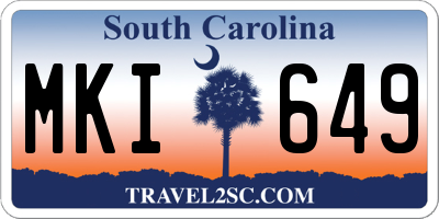 SC license plate MKI649