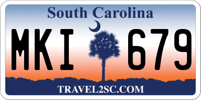 SC license plate MKI679