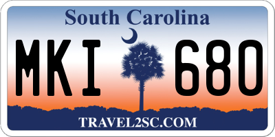 SC license plate MKI680