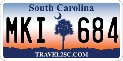 SC license plate MKI684