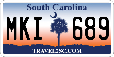 SC license plate MKI689