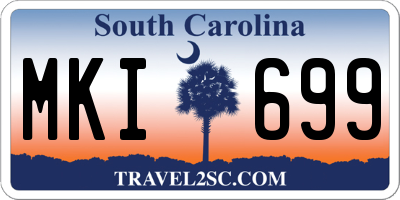 SC license plate MKI699