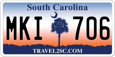SC license plate MKI706