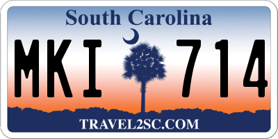 SC license plate MKI714