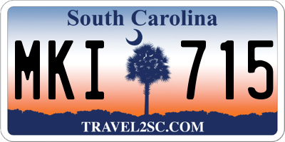 SC license plate MKI715