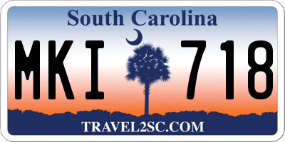SC license plate MKI718