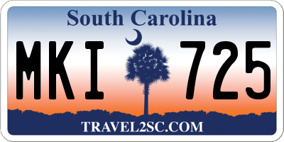 SC license plate MKI725