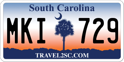 SC license plate MKI729
