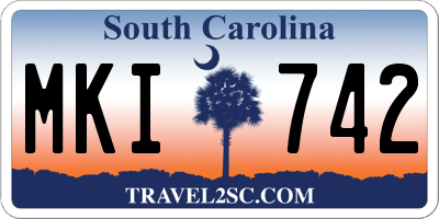 SC license plate MKI742