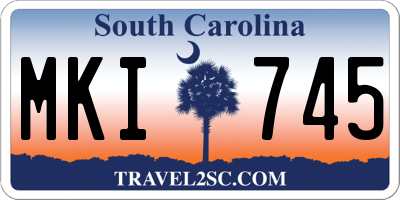 SC license plate MKI745