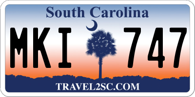 SC license plate MKI747