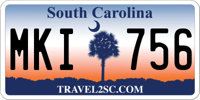 SC license plate MKI756