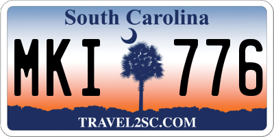 SC license plate MKI776