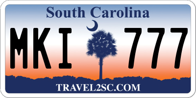 SC license plate MKI777