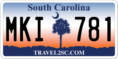 SC license plate MKI781