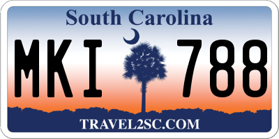 SC license plate MKI788