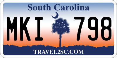 SC license plate MKI798