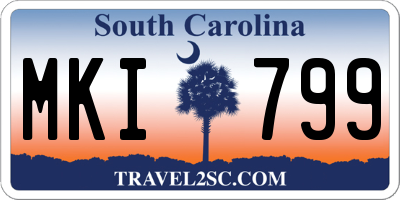 SC license plate MKI799