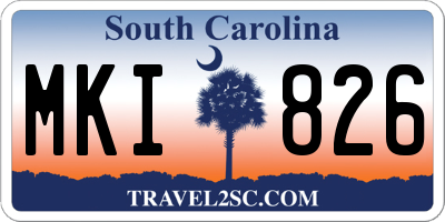 SC license plate MKI826