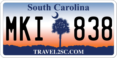 SC license plate MKI838