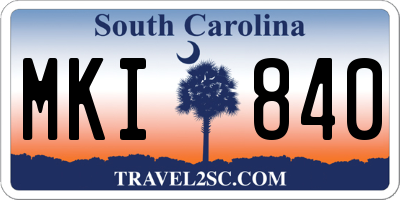 SC license plate MKI840