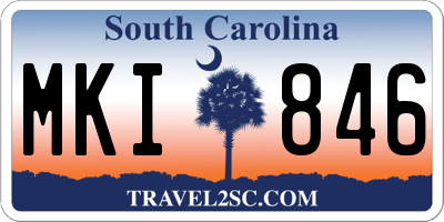 SC license plate MKI846