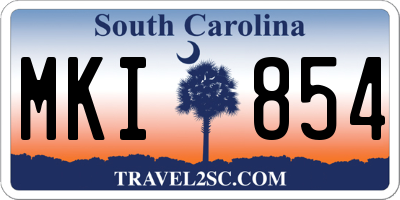 SC license plate MKI854
