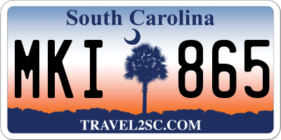 SC license plate MKI865