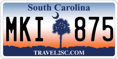SC license plate MKI875
