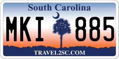 SC license plate MKI885