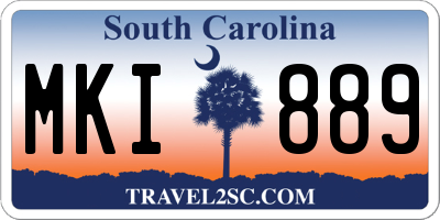 SC license plate MKI889