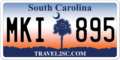 SC license plate MKI895