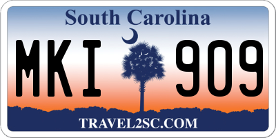 SC license plate MKI909