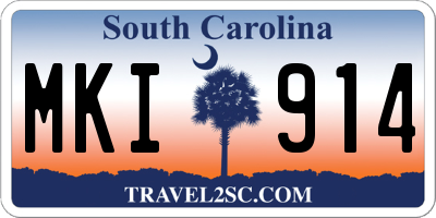 SC license plate MKI914