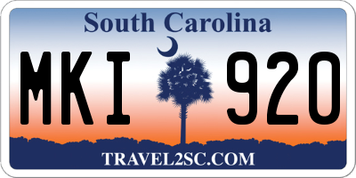 SC license plate MKI920