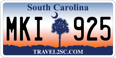 SC license plate MKI925